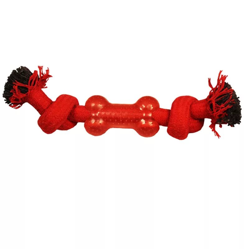 Игрушка для собак Веревка-канат, 2 узла и кость, 240 мм Triol от зоомагазина Дино Зоо