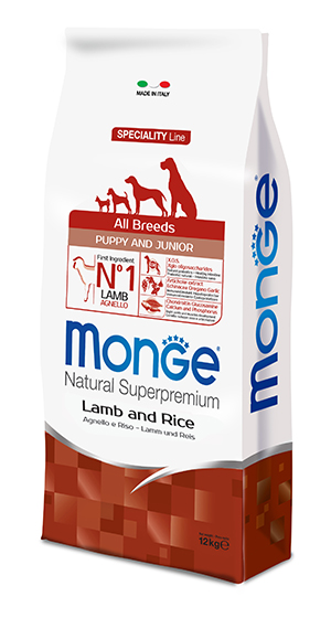 Monge Dog Speciality Puppy&Junior корм для щенков всех пород ягненок с рисом и картофелем от зоомагазина Дино Зоо