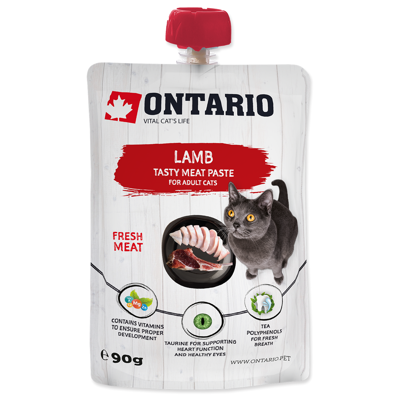 Ontario паштет из свежего мяса ягнёнка для кошек 90г