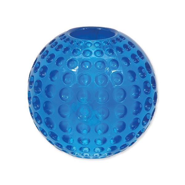 Игрушка для собак мячик с отверстием ребристый синий 9,5 см Dog Fantasy от зоомагазина Дино Зоо