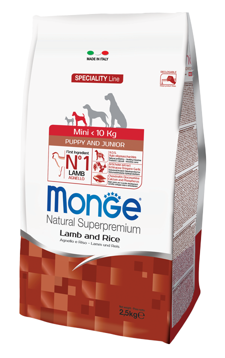 Monge Dog Speciality Mini корм для щенков мелких пород ягненок с рисом и картофелем