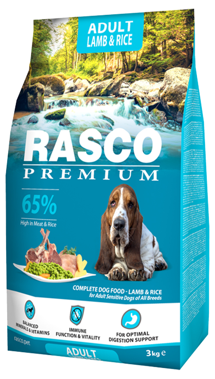 Rasco Premium Сухой корм с ягненком и рисом для взрослых собак всех пород от зоомагазина Дино Зоо