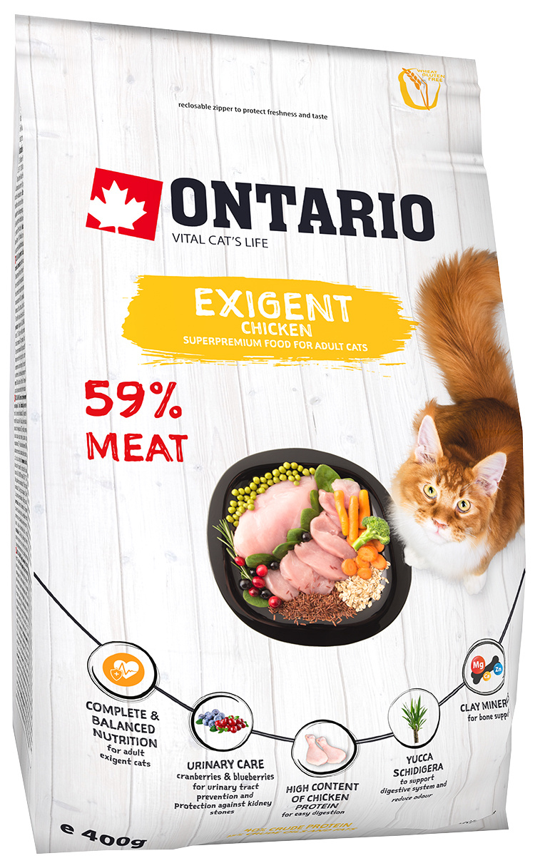 Ontario сухой корм для привередливых кошек курица