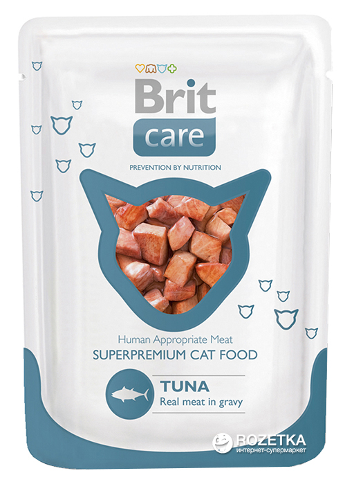Care Cat Pouch влажный корм для кошек, с тунцом, Brit от зоомагазина Дино Зоо