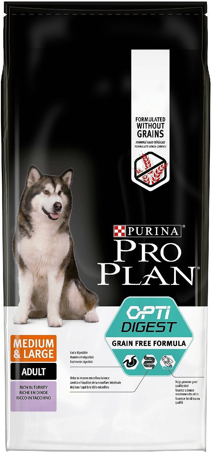 Purina Pro Plan  Grain Free "Adult  Medium Sensitive "корм сухой для собак средних пород Индейка от зоомагазина Дино Зоо
