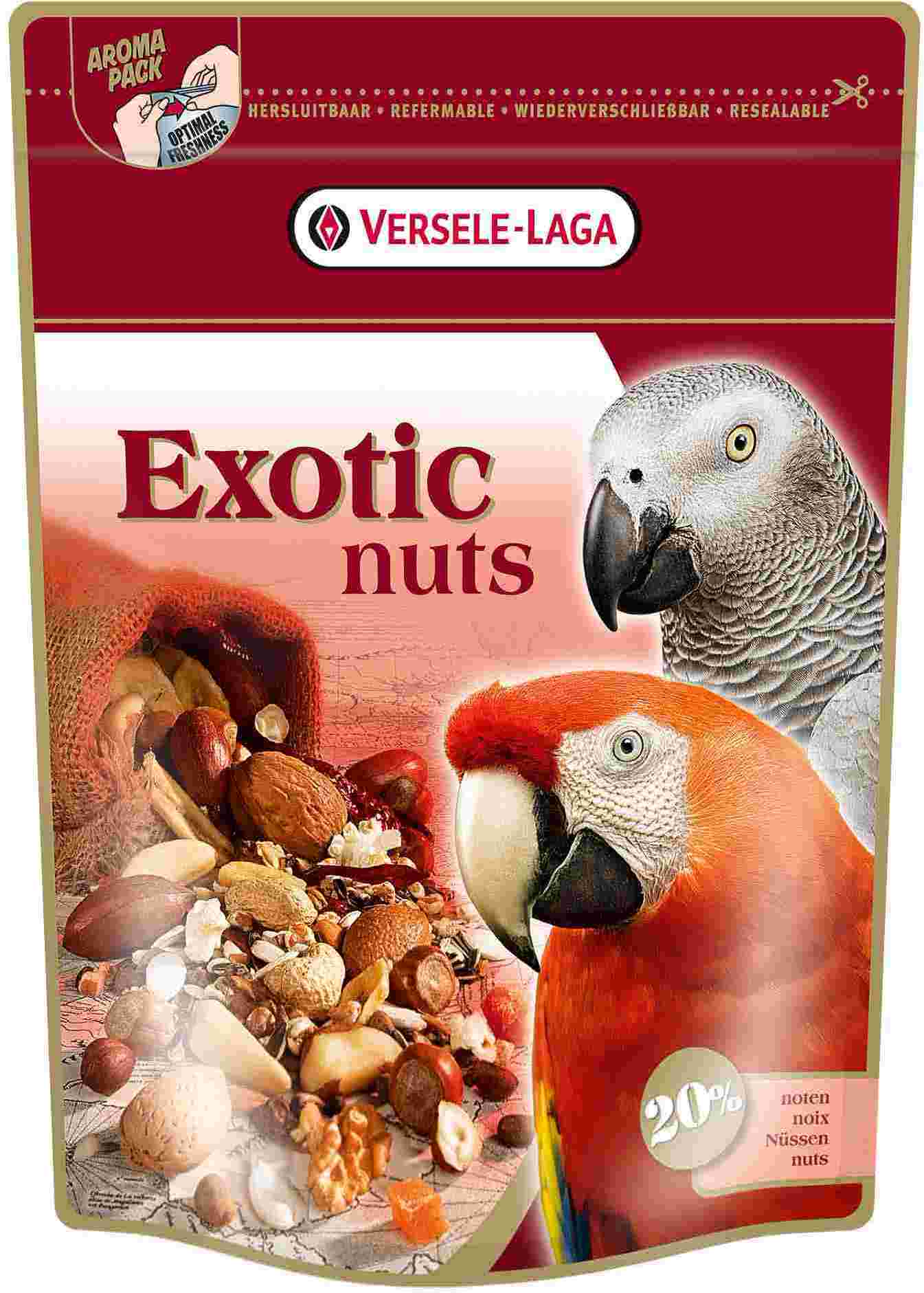 Лакомство Exotic Nuts для крупных попугаев с орехами 750 г, VERSELE-LAGA от зоомагазина Дино Зоо