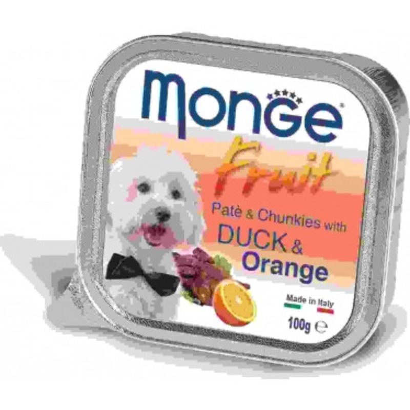 Dog Fruit консервы для собак утка с апельсином, Monge