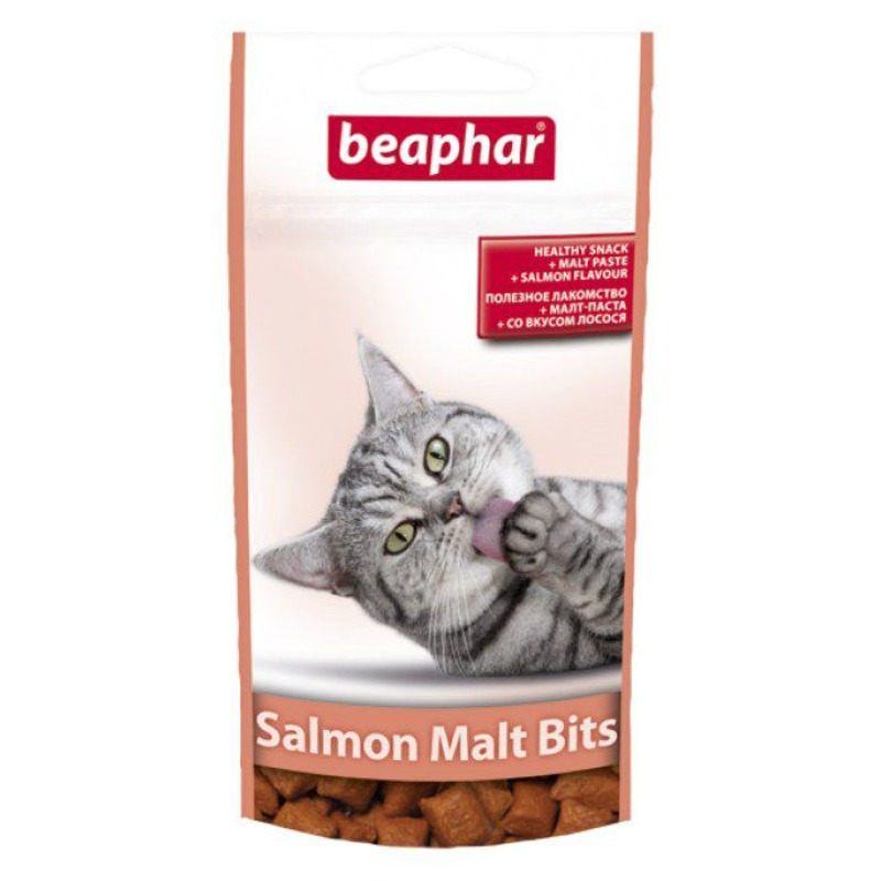 Beaphar Подушечки для кошек «Malt-Bits»+лосось