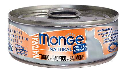 Monge Cat Natural консервы для кошек тихоокеанский тунец с лососем