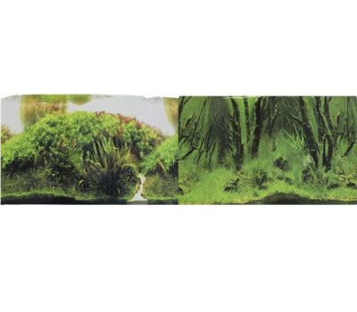 Фон для аквариума двухсторонний Коряги с растениями/Растительные холмы 30х60см (9084/9085), Prime от зоомагазина Дино Зоо