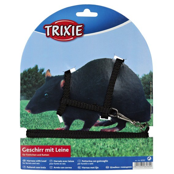 Шлейка для крыс и хорьков с поводком, нейлон Trixie