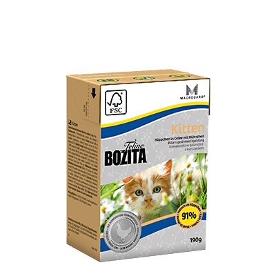 BOZITA Feline Funktion 190 г Kitten Tetra Pak консервы кусочки в желе с курицей для котят и кормящих кошек