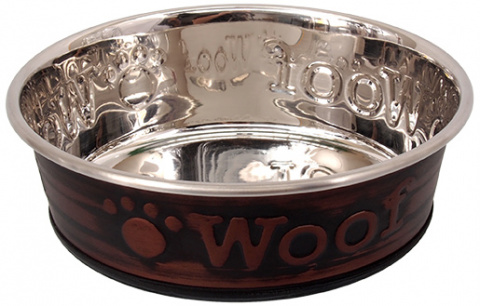 миска металлическая 1500мл. коричневая Woof, Dog Fantasy от зоомагазина Дино Зоо