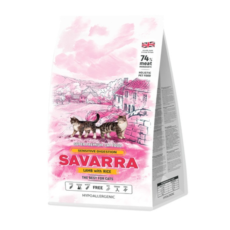 SAVARRA Sensitive Cat Сухой корм для взрослых кошек с чувствительным пищеварением Ягненок/рис