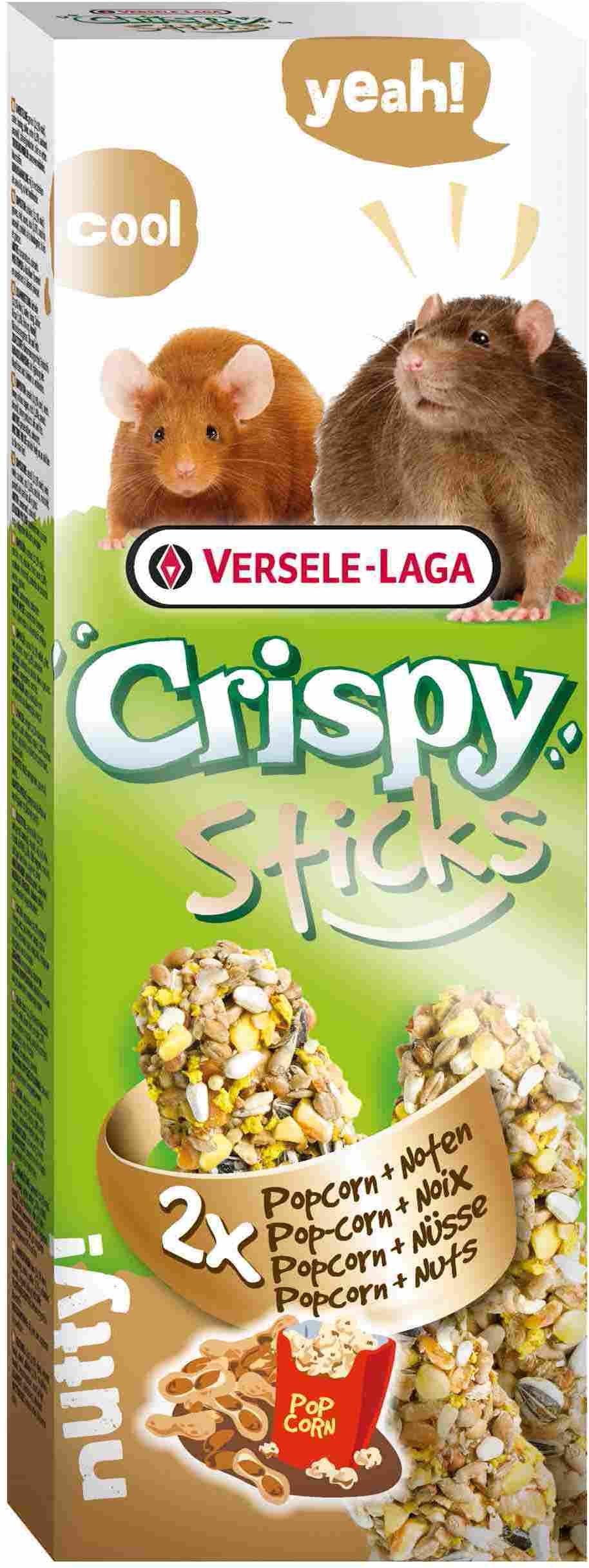 VERSELE-LAGA палочки для крыс и мышей Crispy с попкорном и орехами 2х55 г