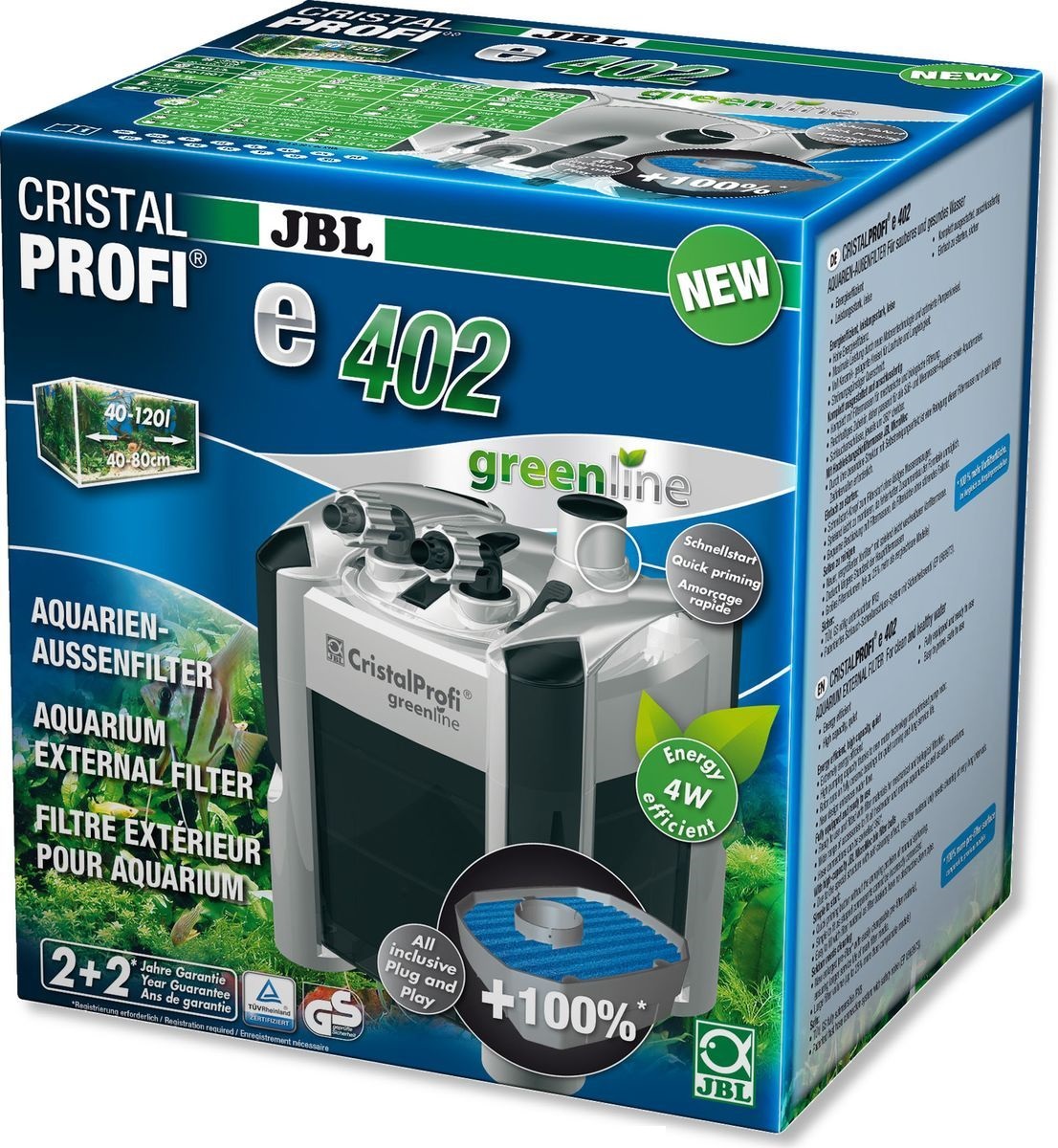 JBL CristalProfi e402 greenline + - Внешний фильтр для аквариумов объемом 40-120 л