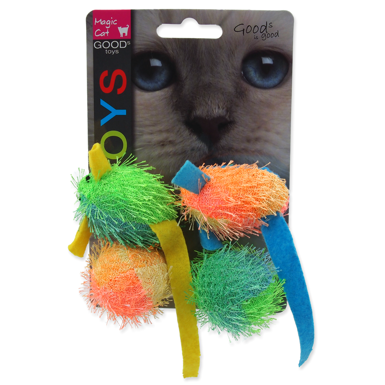 Игрушка для кошек 4 разноцветные мыши, Magic Cat от зоомагазина Дино Зоо