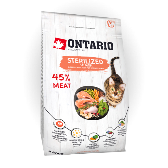 Ontario сухой корм для стерилизованных кошек с рыбой от зоомагазина Дино Зоо