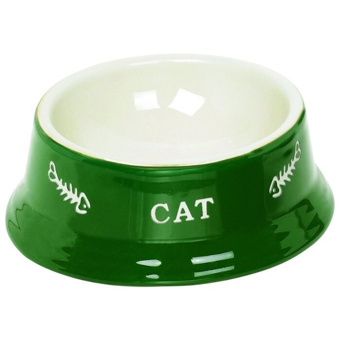 Миска керамическая с рисунком "Cat" (зеленая), 140 мл, Nobby от зоомагазина Дино Зоо