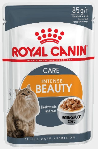 Intense Beauty влажный корм для поддержания красоты шерсти кошек в соусе, Royal Canin от зоомагазина Дино Зоо