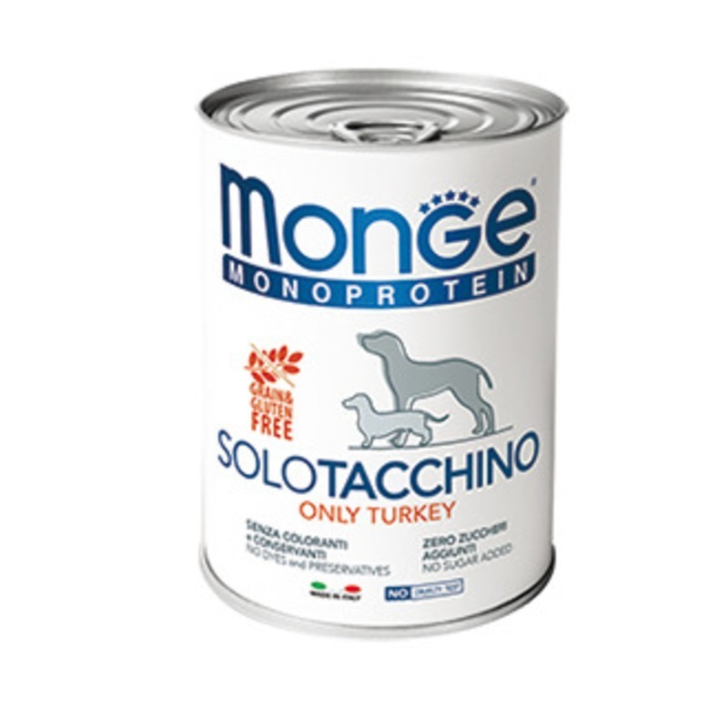 Dog Monoproteico Solo консервы для собак паштет из индейки, Monge
