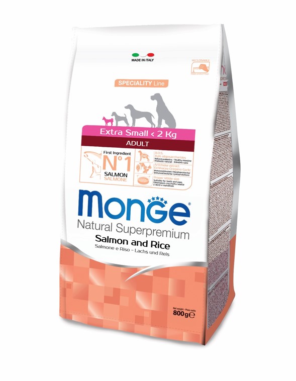 Monge Dog Speciality Extra Small корм для взрослых собак миниатюрных пород лосось с рисом