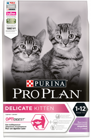 Purina Pro Plan Junior Корм сухой для котят с чувствительным пищеварением Индейка 3 кг.