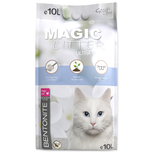 Наполнитель Magic Cat Бетонит супер белый для кошачьих туалетов 10л