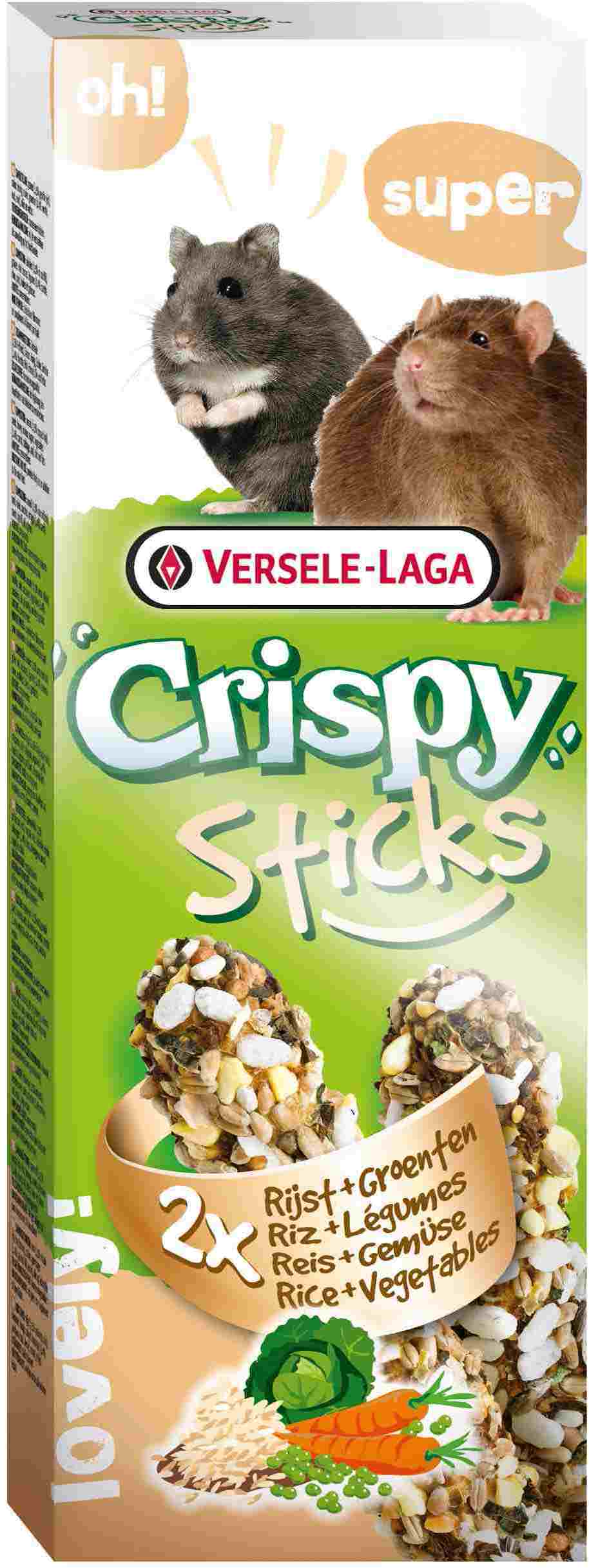 VERSELE-LAGA палочки для хомяков и крыс Crispy с рисом и овощами 2х55 г