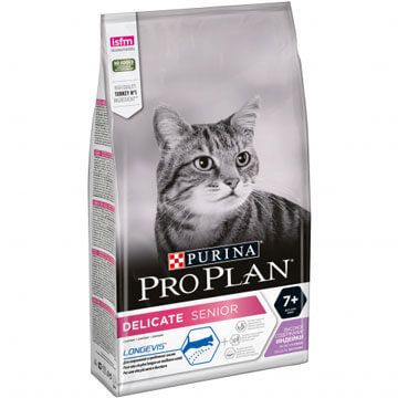 Purina Pro Plan  "Delicate"  7+ Корм сухой для кошек с чувствительным пищеварением Индейка
