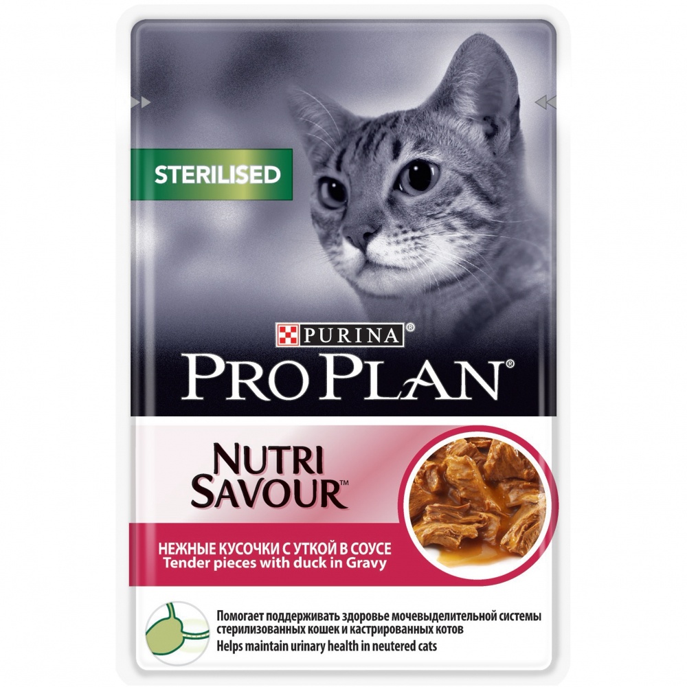 Purina Pro Plan Корм влажный для стерилизованных кошек Утка соус (пауч)