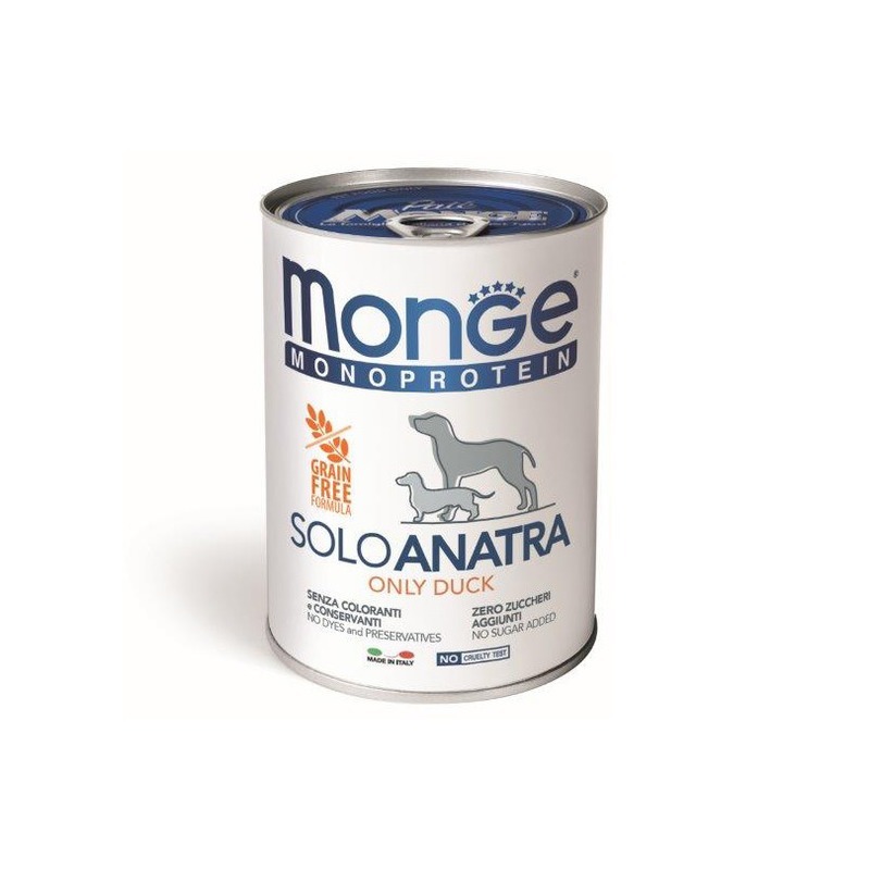 Dog Monoproteico Solo консервы для собак паштет из утки, Monge
