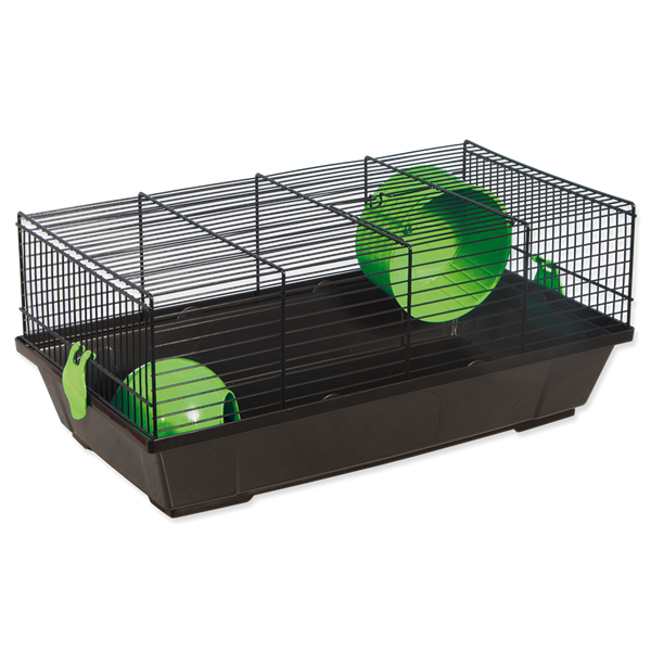 Клетка для грызунов Виктор черная с зелеными аксессуарами  50,5*28*21см Small Animals от зоомагазина Дино Зоо