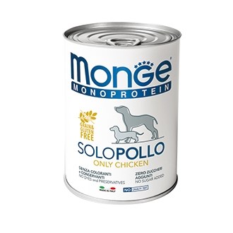 Dog Monoproteico Solo консервы для собак паштет из курицы, Monge