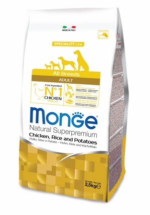 Monge Dog  Speciality корм для собак всех пород курица с рисом и картофелем от зоомагазина Дино Зоо