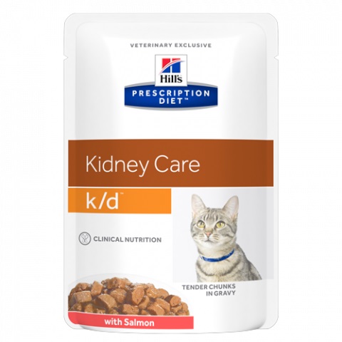 Prescription Diet k/d Kidney Care влажный корм для кошек, с лососем, Hill's