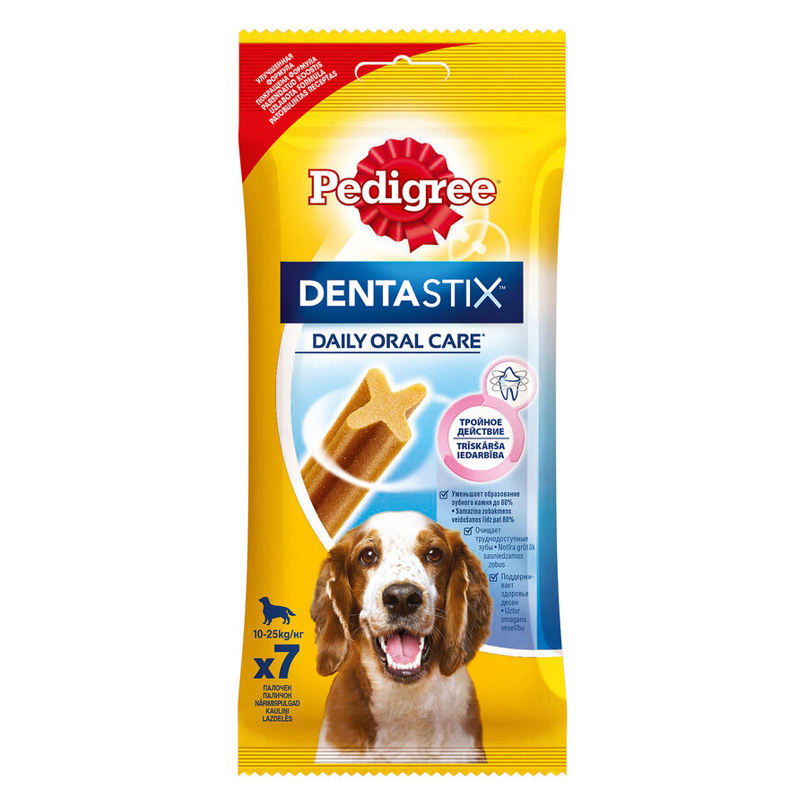 "Denta Stix" Пластинки для снятия зубного камня у средних и крупных собак, Pedigree от зоомагазина Дино Зоо