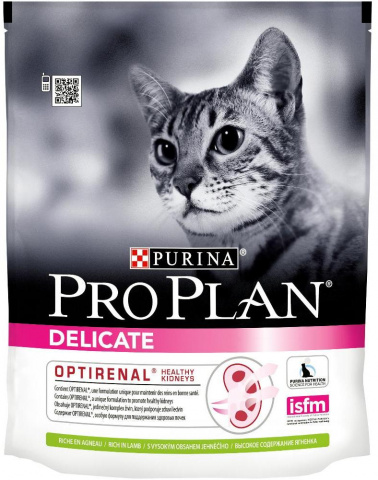 Delicate корм для кошек с чувствительным пищеварением, с ягненком, Purina Pro Plan
