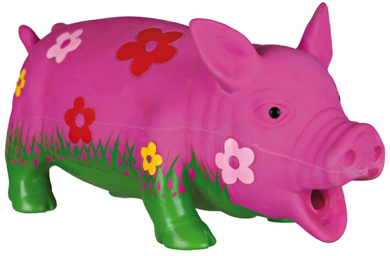 Игрушка для собак Свинка в цветах с оригиинальным звуком Trixie от зоомагазина Дино Зоо