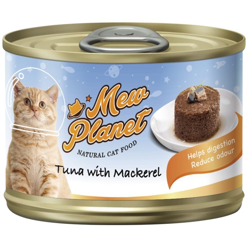 Pettric Mew Planet Корм консервированный для кошек Тунец/Скумбрия паштет