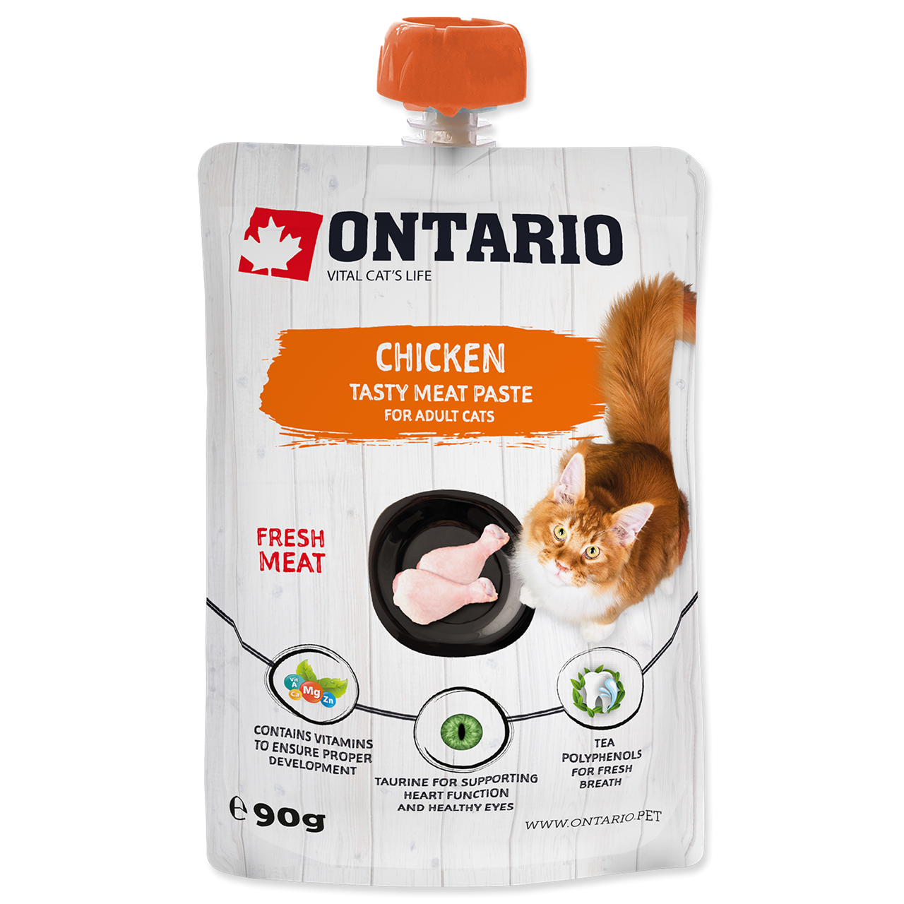 Ontario паштет из свежего мяса курицы для кошек 90г