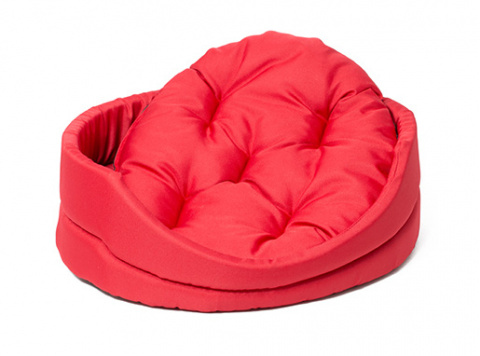 Лежанка овальная с подушкой красная 48*40*15см, Dog Fantasy от зоомагазина Дино Зоо