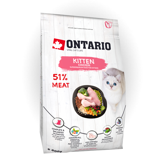 Ontario корм сухой для котят с курицей