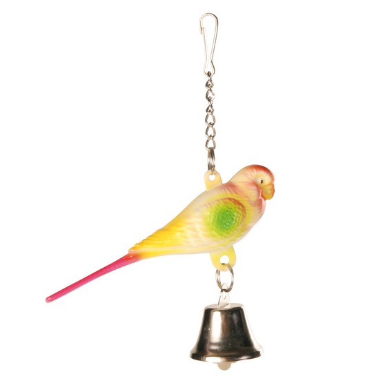 Игрушка для птиц Пластиковый попугай с колокольчиком, 9 см Trixie