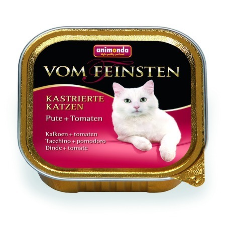 ANIMONDA Vom Feinsten castrated cats 100 г Корм консервы для кастрированных кошек с индейкой и томатами