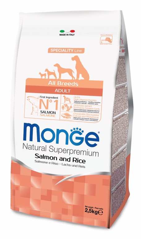 Monge Dog Speciality корм для собак всех пород лосось с рисом от зоомагазина Дино Зоо