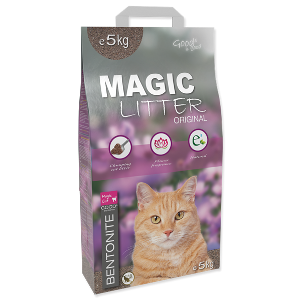 Наполнитель Magic Cat Бетонит оригинал цветочный для кошачьих туалетов 5кг