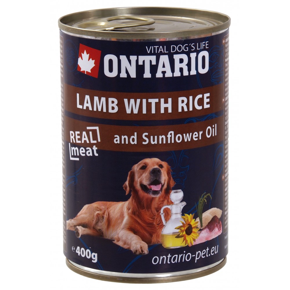 Ontario консервы с мясом ягненка, рисом и растительным маслом