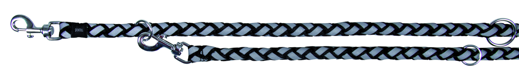 Поводок-перестежка Cavo светоотражающий черный/серый, Trixie от зоомагазина Дино Зоо