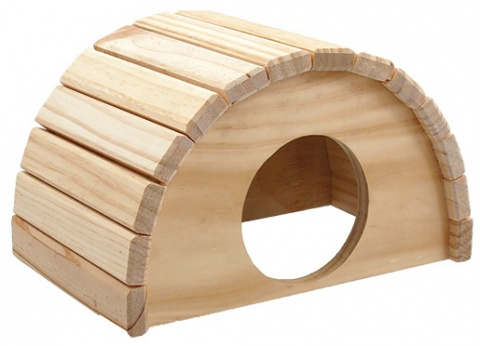 Домик для грызунов полукруглый деревянный 24*17*15см